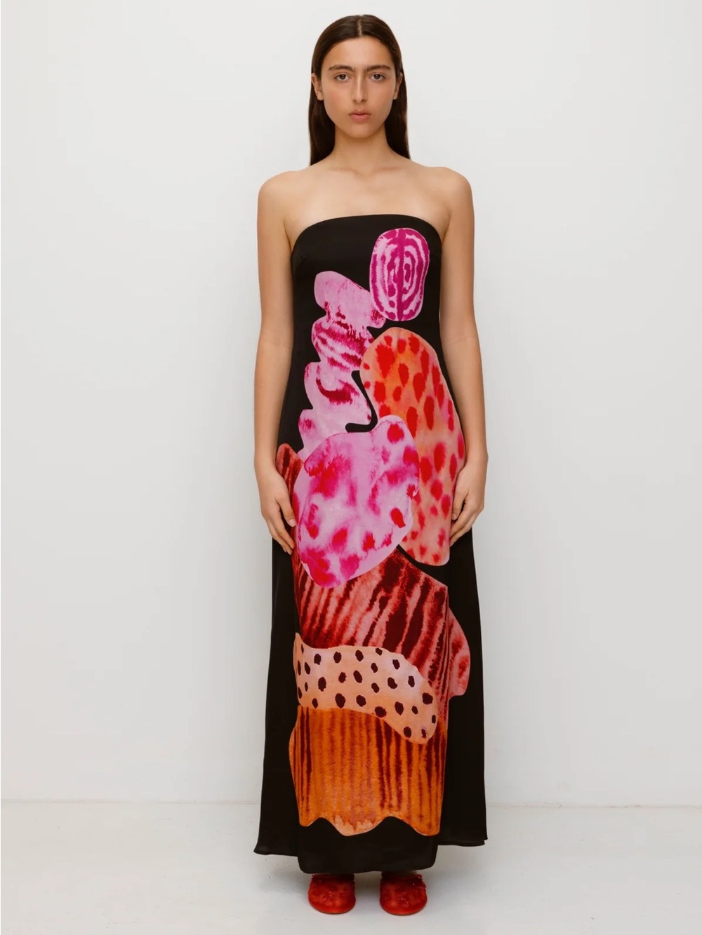 NWT The Wolf Gang Kora Maxi Dress Noir Abstract Size XS 360$